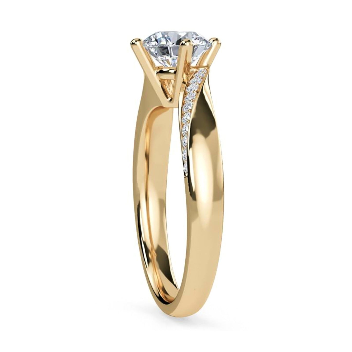 1.10Ctw Moissanite Cedar Round Engagement Ring