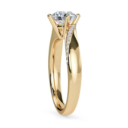 1.10Ctw Moissanite Cedar Round Engagement Ring