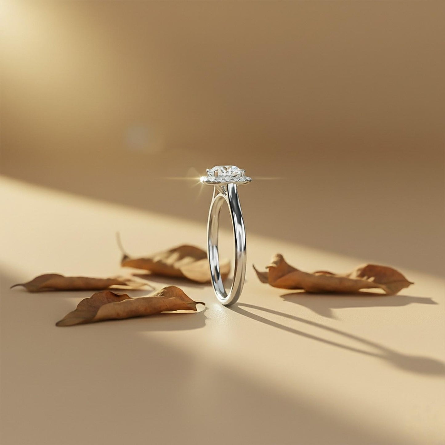 1.10Ctw Moissanite Believe Single Halo Ring