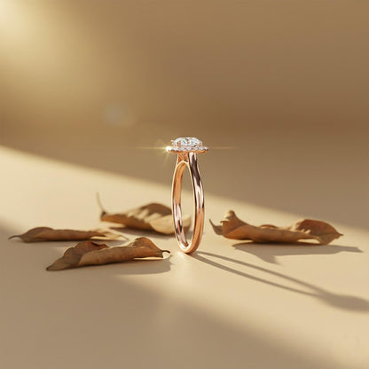 1.10Ctw Moissanite Believe Single Halo Ring