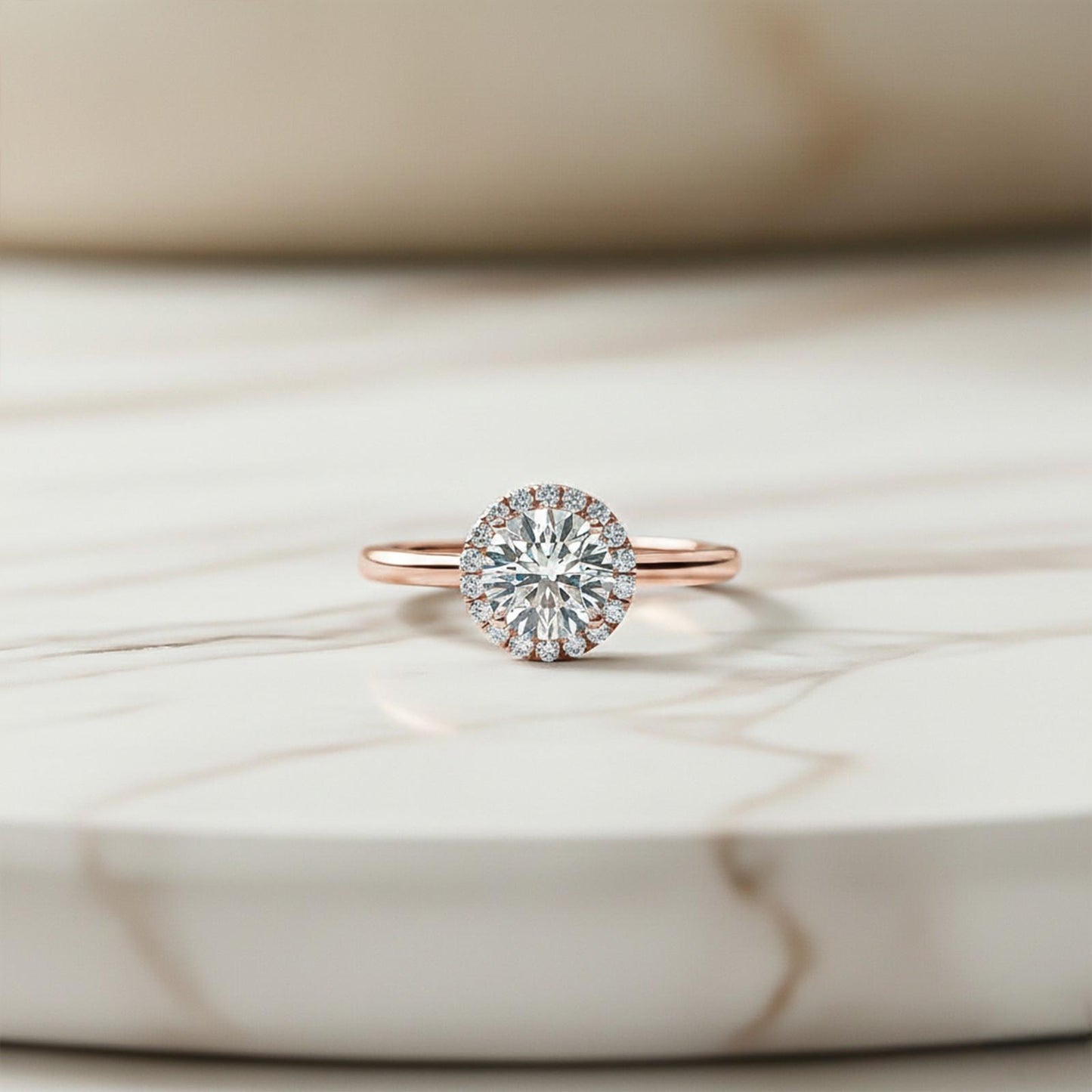 1.10Ctw Moissanite Believe Single Halo Ring
