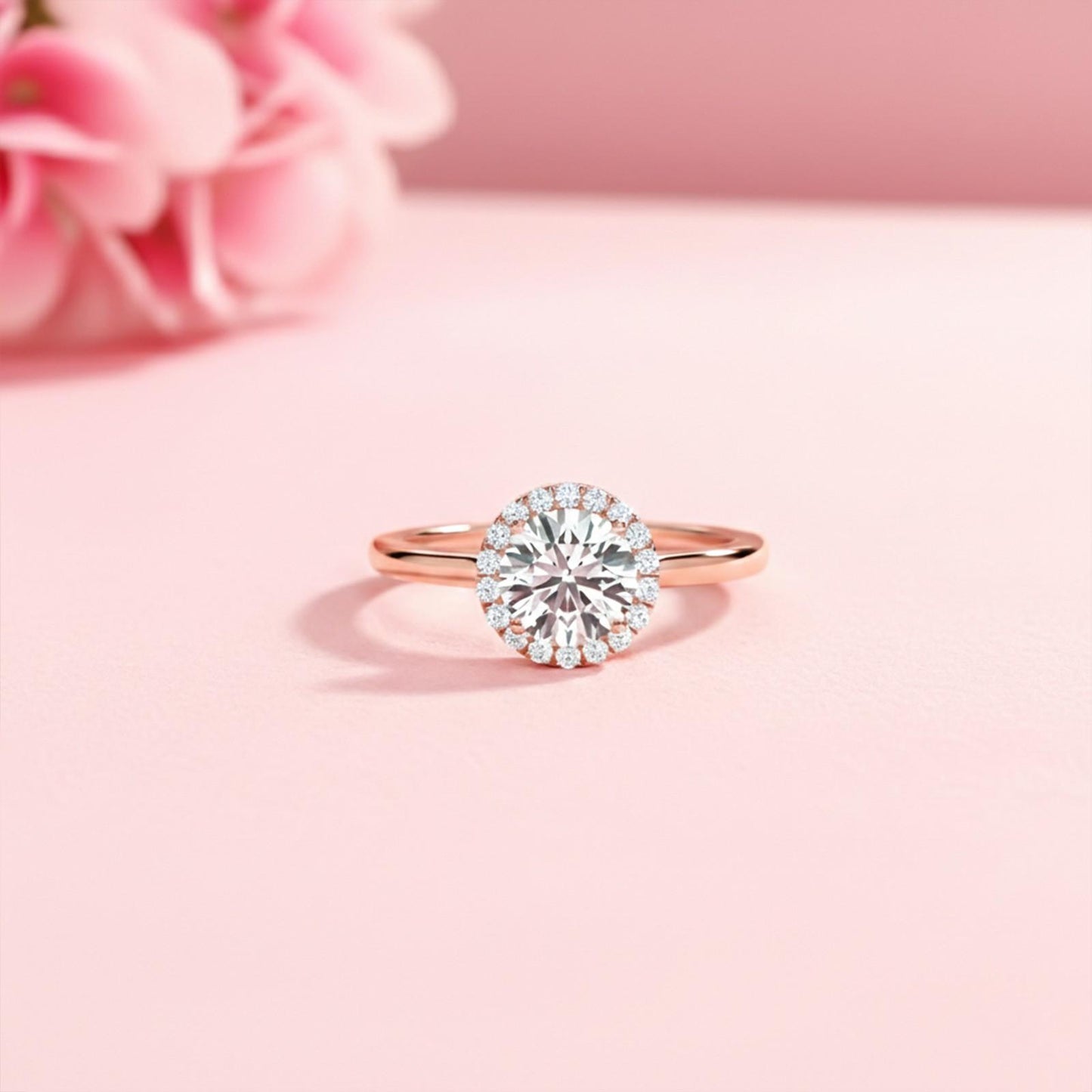 1.10Ctw Moissanite Believe Single Halo Ring