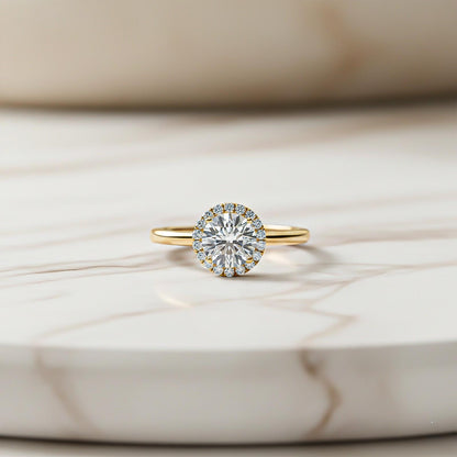 1.10Ctw Moissanite Believe Single Halo Ring