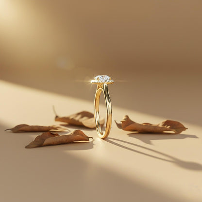 1.10Ctw Moissanite Believe Single Halo Ring