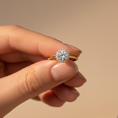 1.10Ctw Moissanite Believe Single Halo Ring