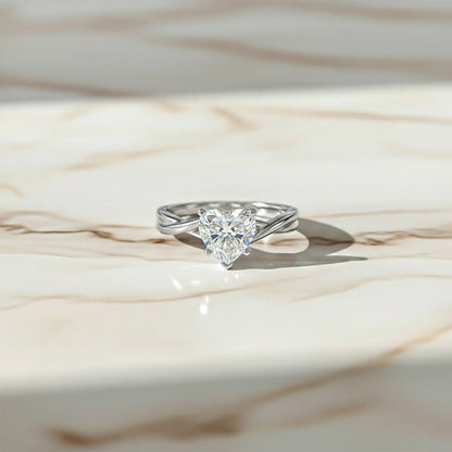 1Ctw Moissanite Infinity Twist Heart Engagement Ring