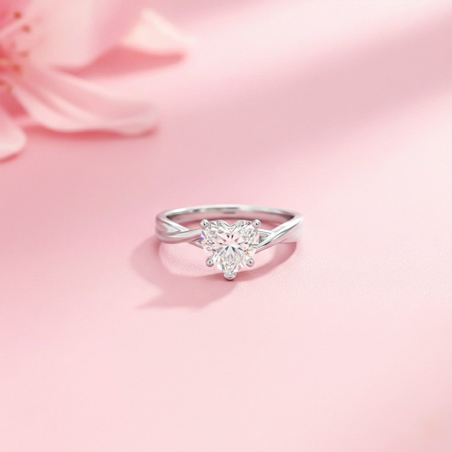 1Ctw Moissanite Infinity Twist Heart Engagement Ring