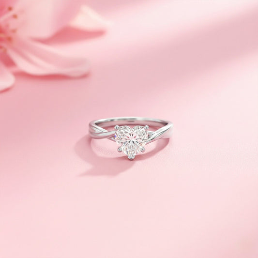 1Ctw Moissanite Infinity Twist Heart Engagement Ring