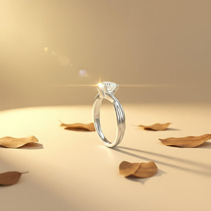 1Ctw Moissanite Infinity Twist Heart Engagement Ring