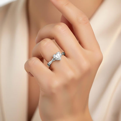 1Ctw Moissanite Infinity Twist Heart Engagement Ring