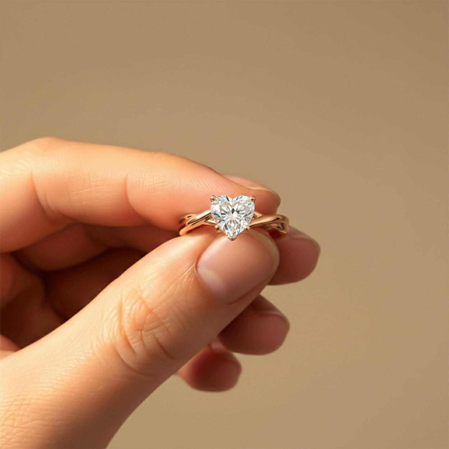 1Ctw Moissanite Infinity Twist Heart Engagement Ring