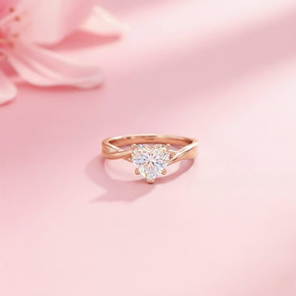1Ctw Moissanite Infinity Twist Heart Engagement Ring