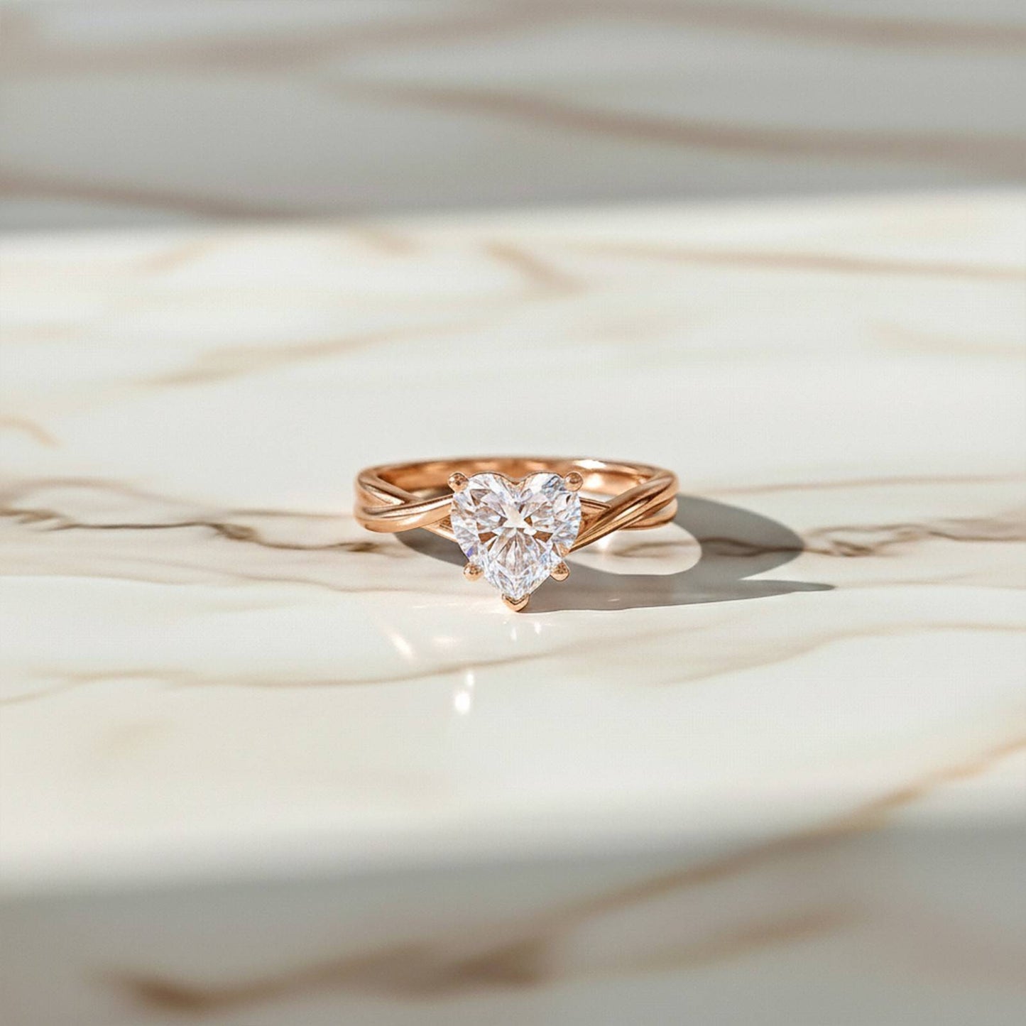 1Ctw Moissanite Infinity Twist Heart Engagement Ring