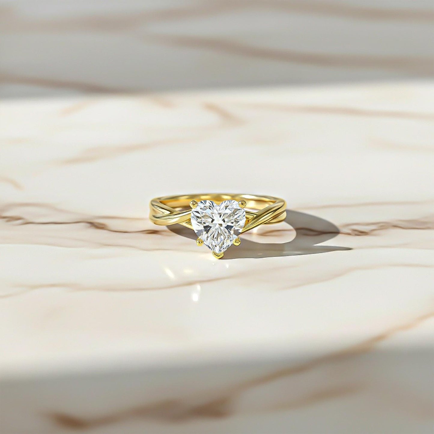 1Ctw Moissanite Infinity Twist Heart Engagement Ring