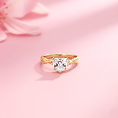 1Ctw Moissanite Infinity Twist Heart Engagement Ring