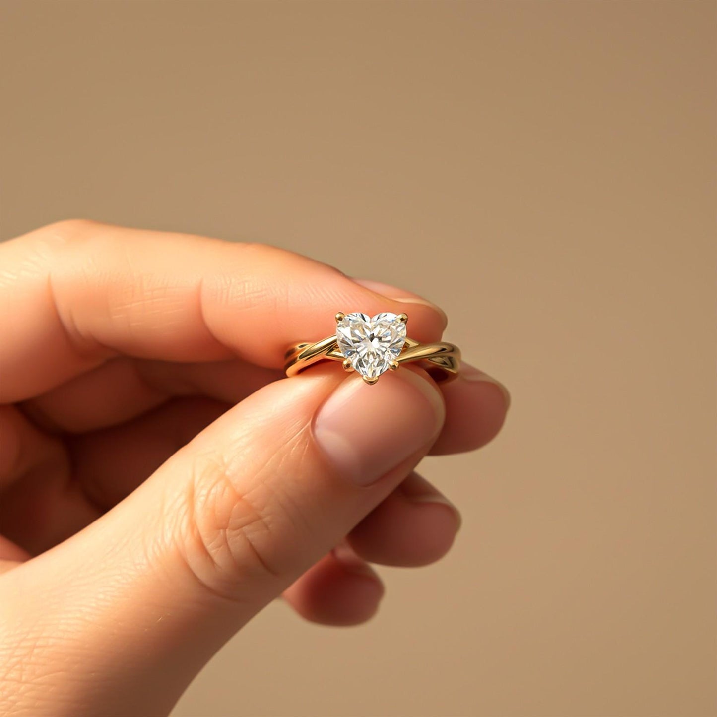 1Ctw Moissanite Infinity Twist Heart Engagement Ring