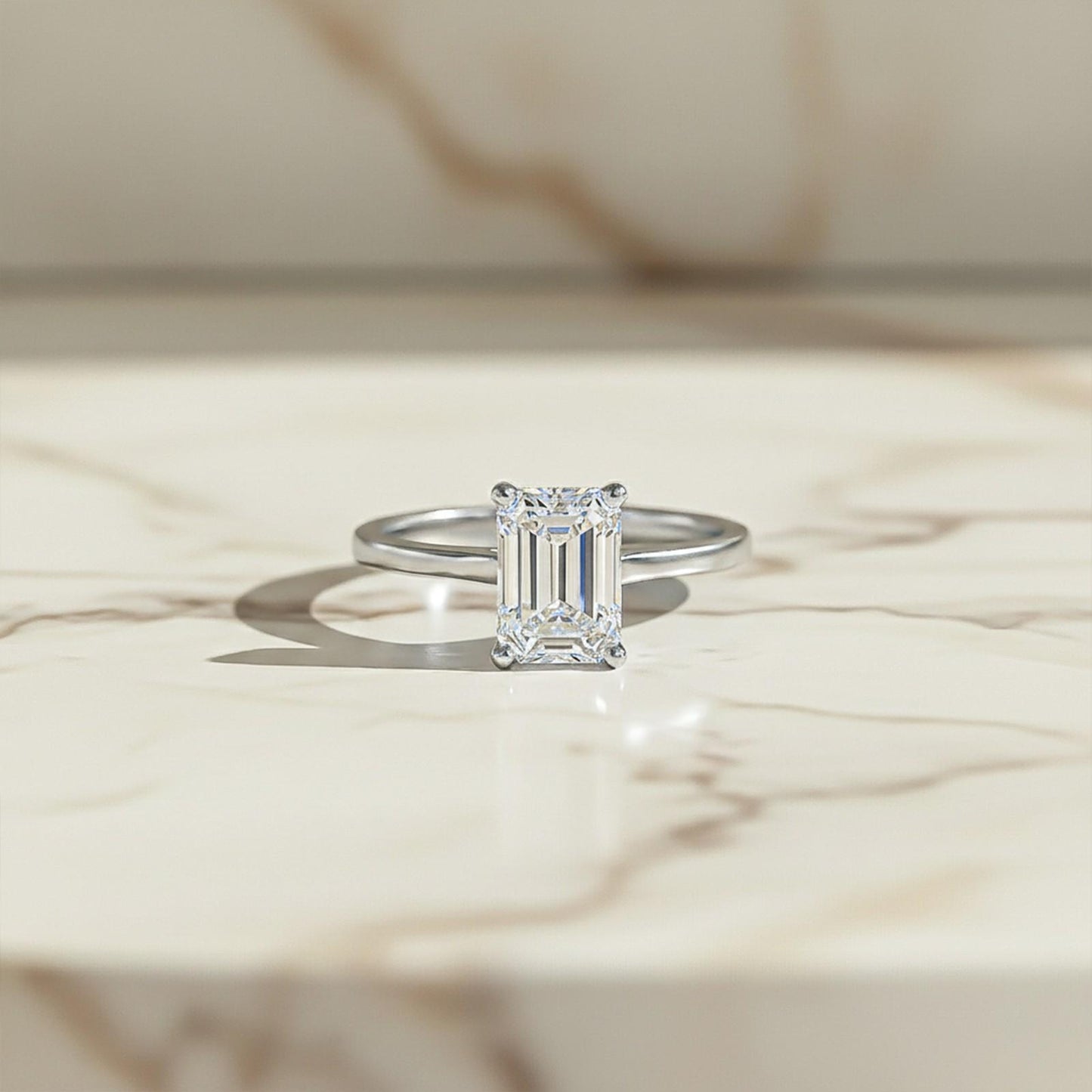 1Ctw Moissanite Cherry Modern Emerald Ring