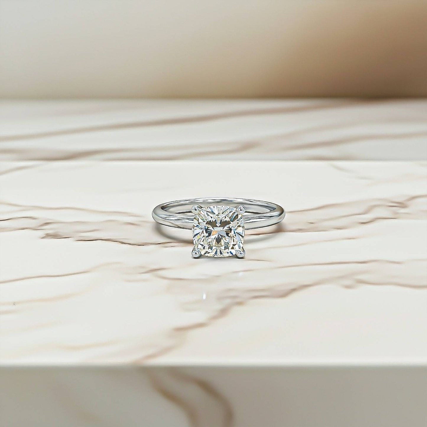 1.25Ctw Moissanite Danube Cushion Ring