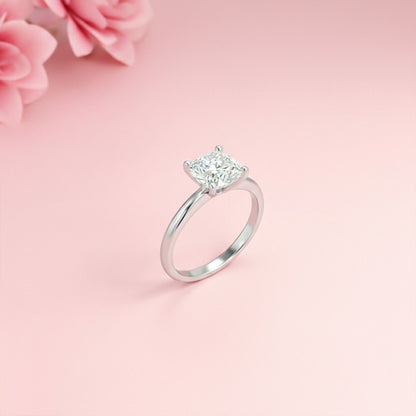 1.25Ctw Moissanite Danube Cushion Ring