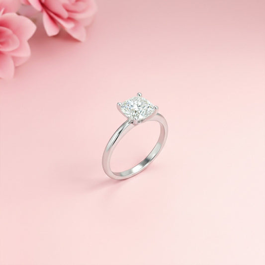 1.25Ctw Moissanite Danube Cushion Ring