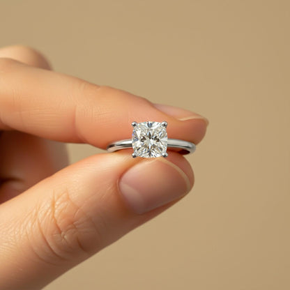 1.25Ctw Moissanite Danube Cushion Ring