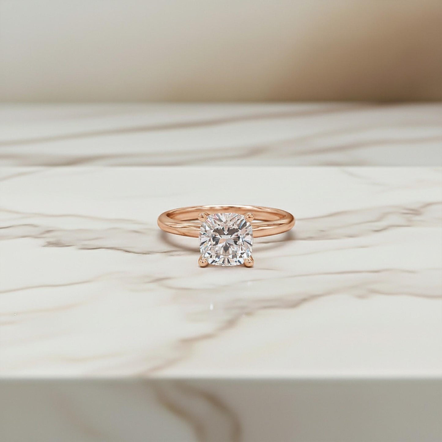 1.25Ctw Moissanite Danube Cushion Ring