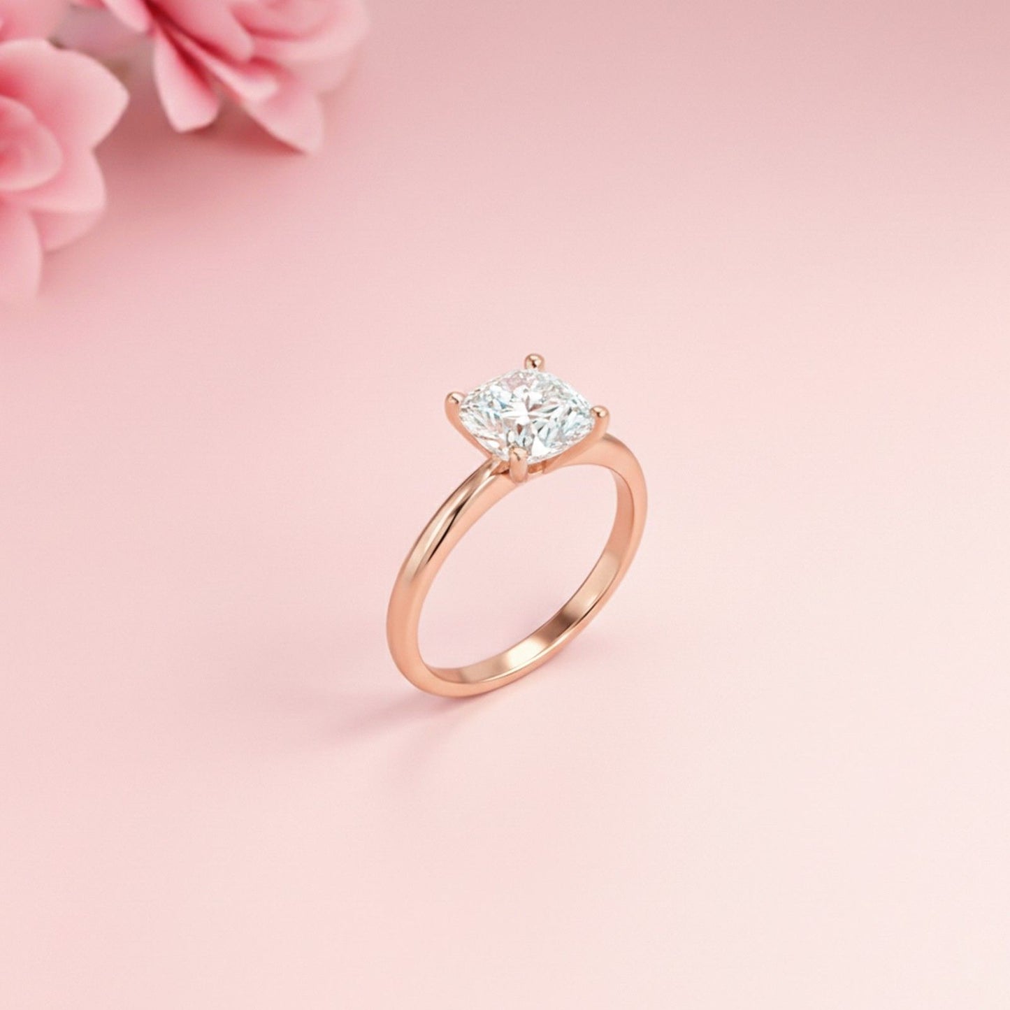 1.25Ctw Moissanite Danube Cushion Ring