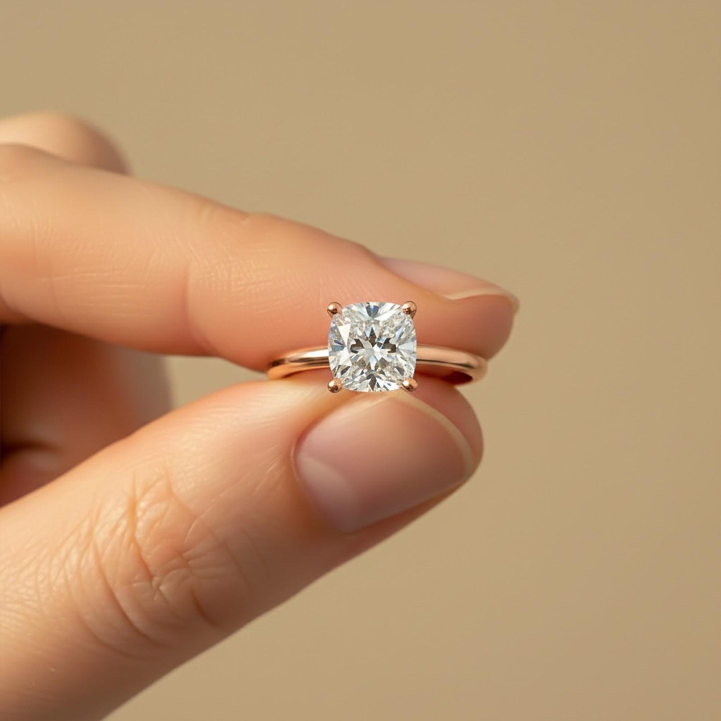 1.25Ctw Moissanite Danube Cushion Ring