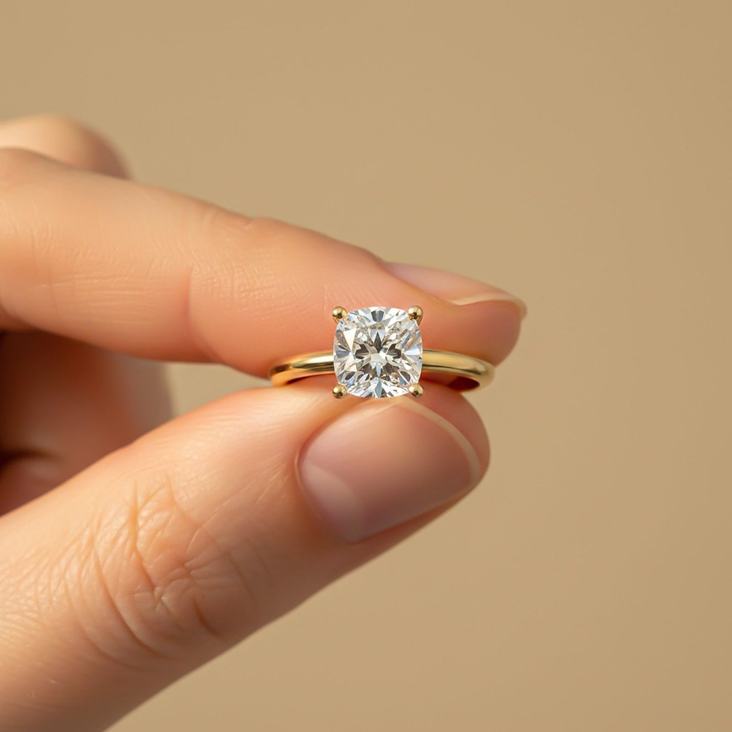 1.25Ctw Moissanite Danube Cushion Ring