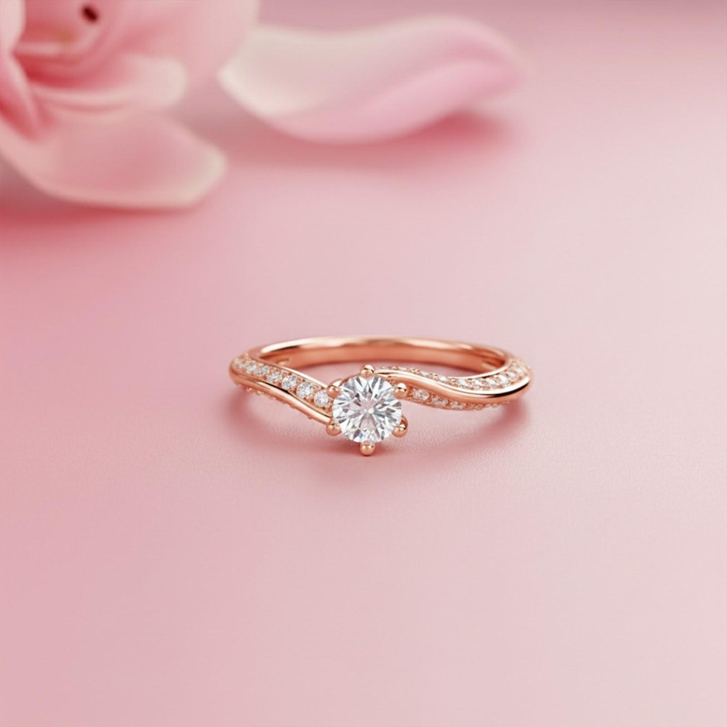 0.75Ctw Moissanite Willow Round Engagement Ring