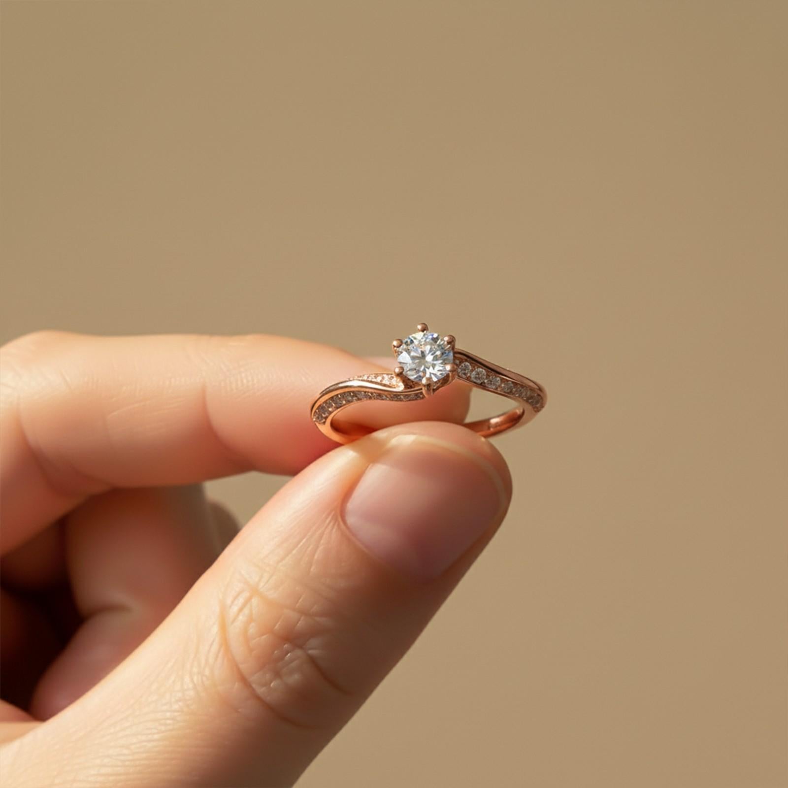 0.75Ctw Moissanite Willow Round Engagement Ring