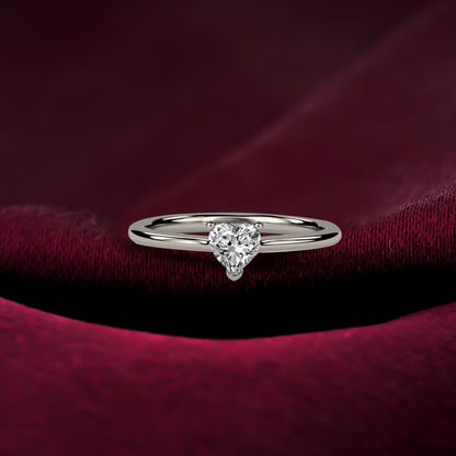 0.50Ctw Moissanite Blush Heart Minimalist Ring