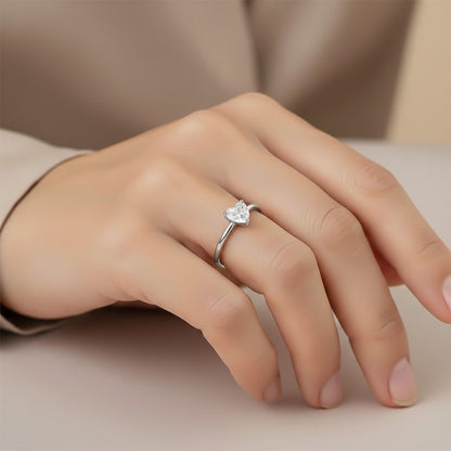 0.50Ctw Moissanite Blush Heart Minimalist Ring