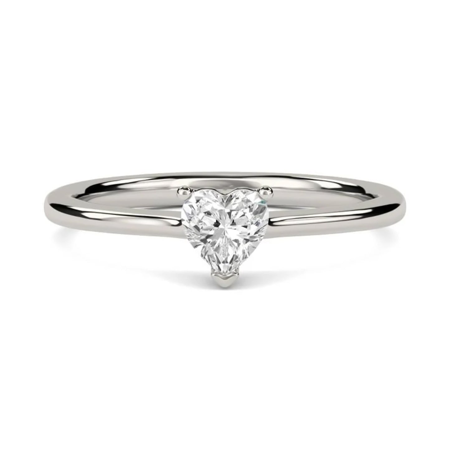 0.50Ctw Moissanite Blush Heart Minimalist Ring
