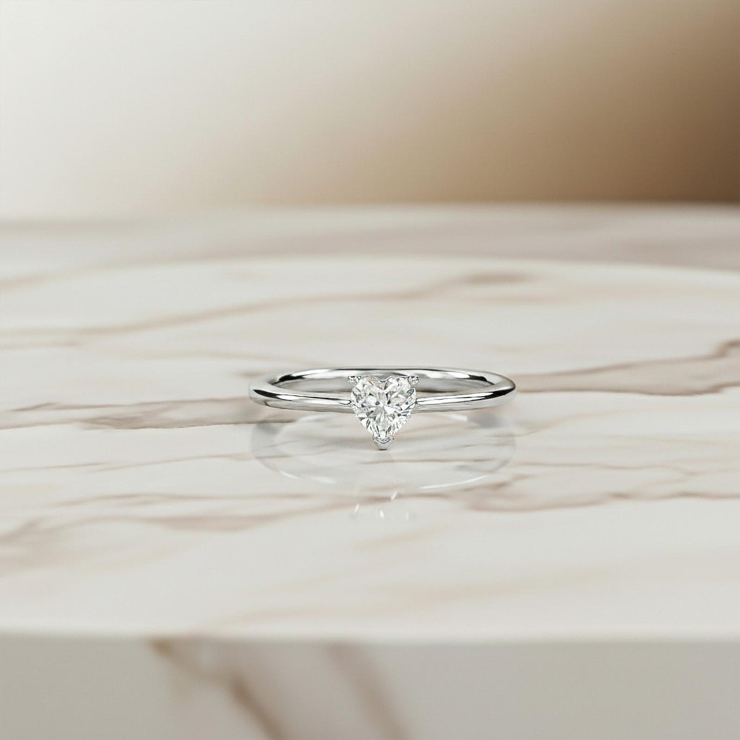 0.50Ctw Moissanite Blush Heart Minimalist Ring