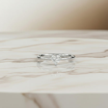 0.50Ctw Moissanite Blush Heart Minimalist Ring