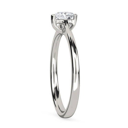 0.50Ctw Moissanite Blush Heart Minimalist Ring