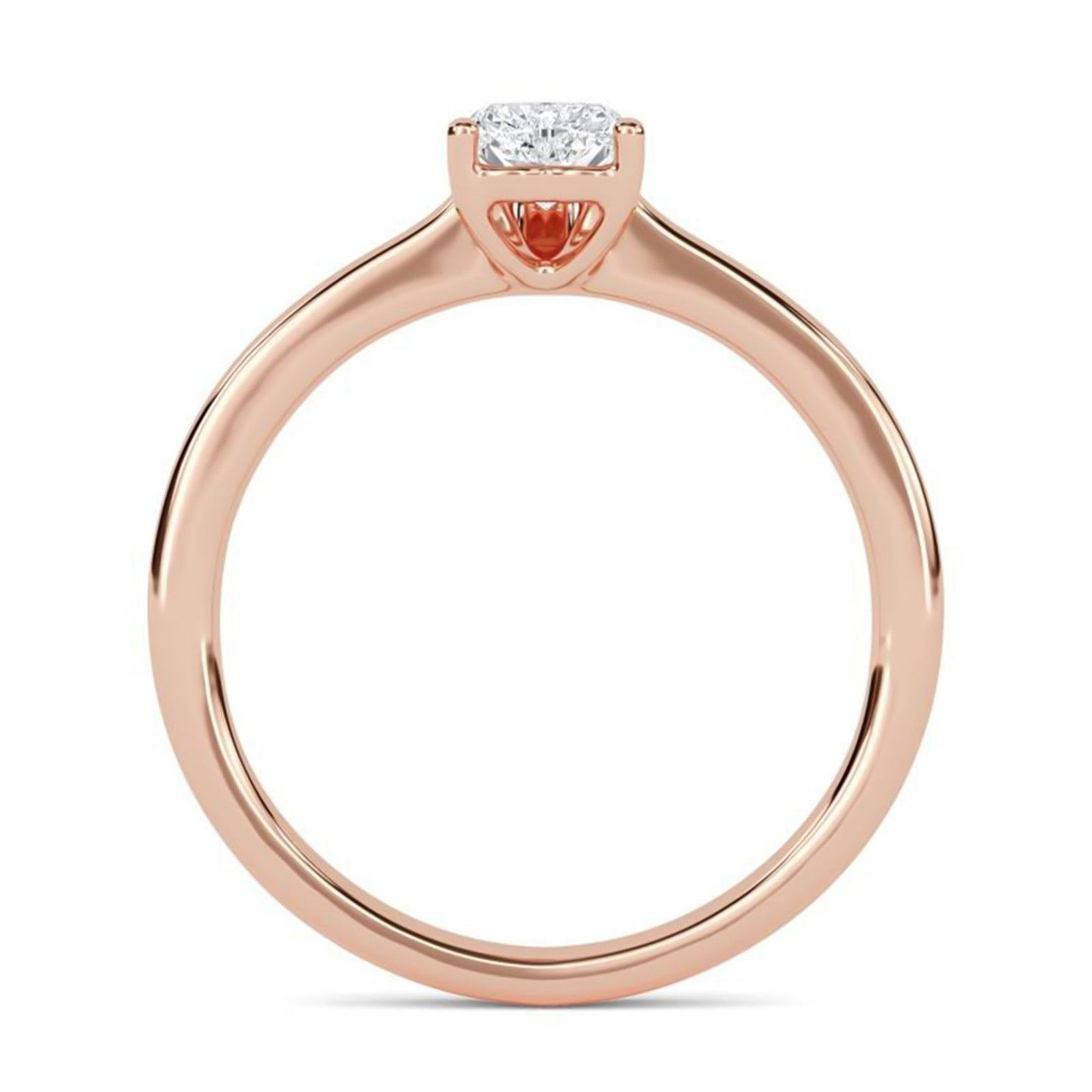 0.50Ctw Moissanite Blush Heart Minimalist Ring