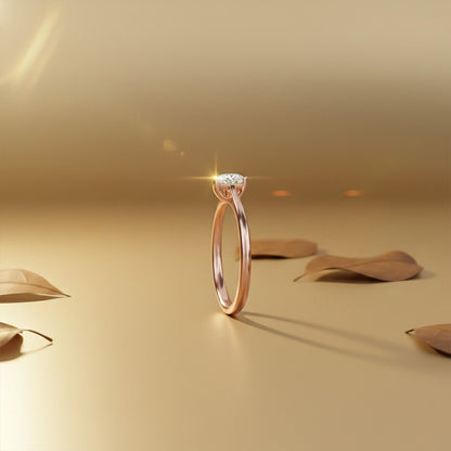 0.50Ctw Moissanite Blush Heart Minimalist Ring