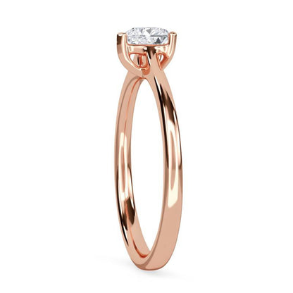 0.50Ctw Moissanite Blush Heart Minimalist Ring
