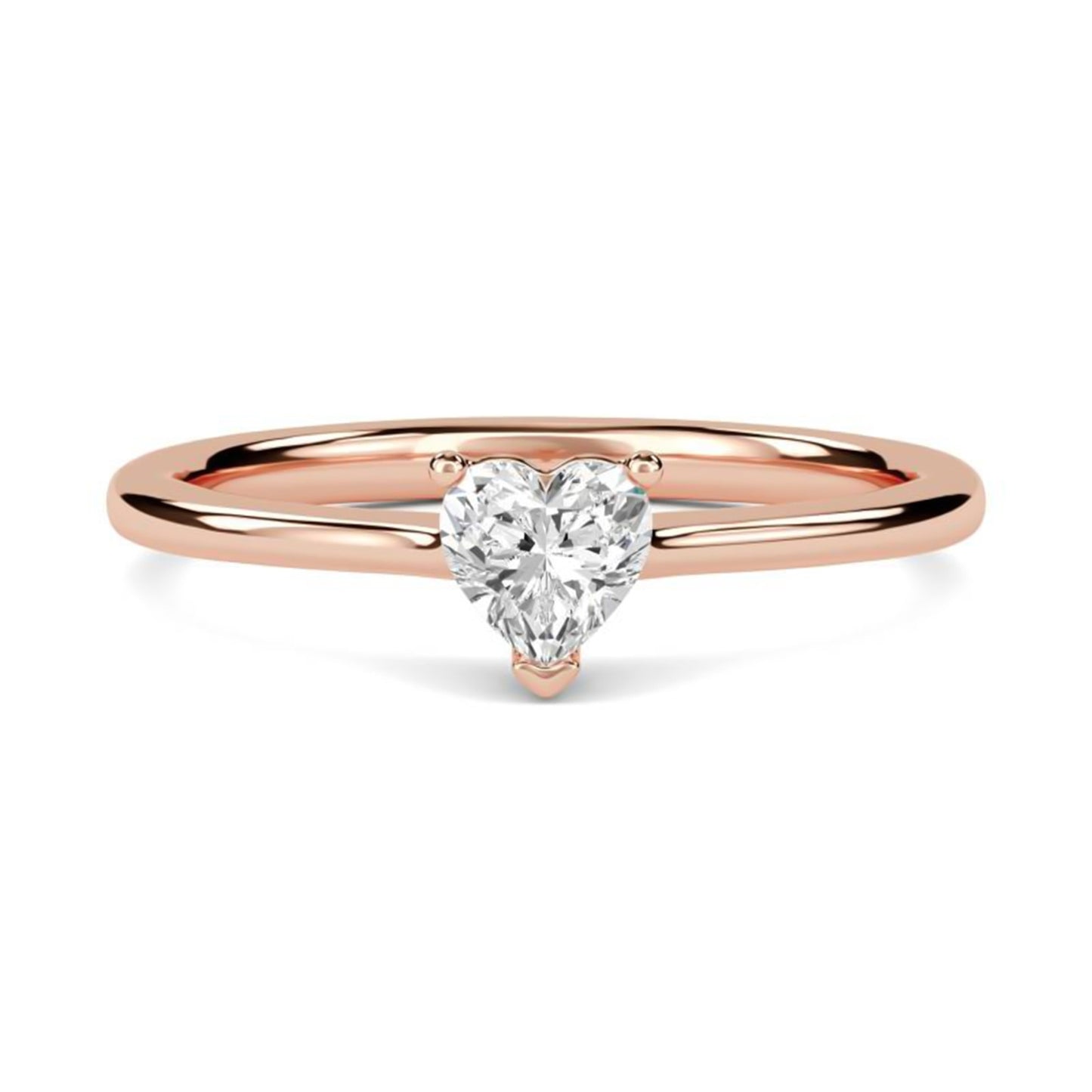 0.50Ctw Moissanite Blush Heart Minimalist Ring