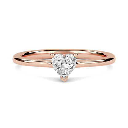 0.50Ctw Moissanite Blush Heart Minimalist Ring