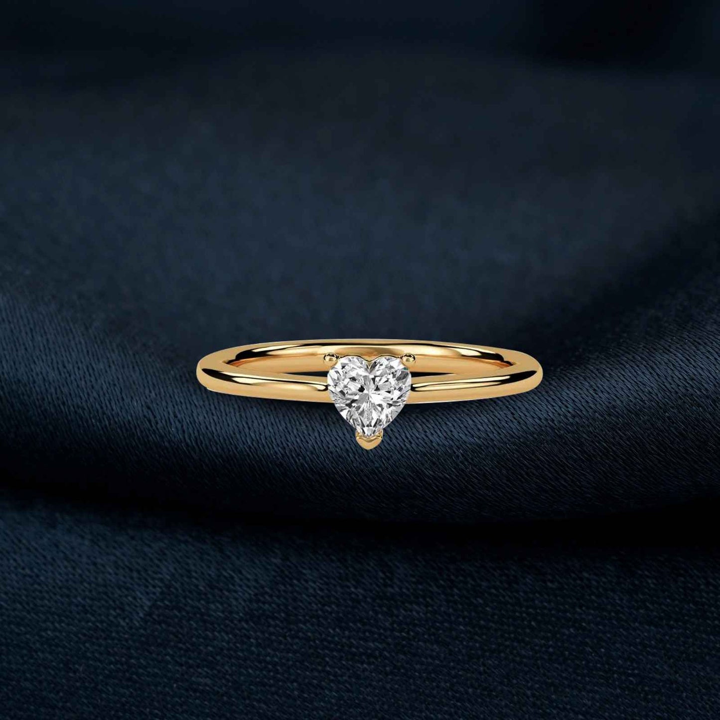 0.50Ctw Moissanite Blush Heart Minimalist Ring