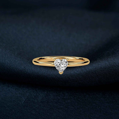 0.50Ctw Moissanite Blush Heart Minimalist Ring