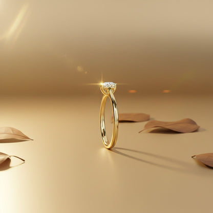 0.50Ctw Moissanite Blush Heart Minimalist Ring