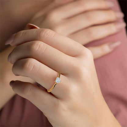 0.50Ctw Moissanite Blush Heart Minimalist Ring