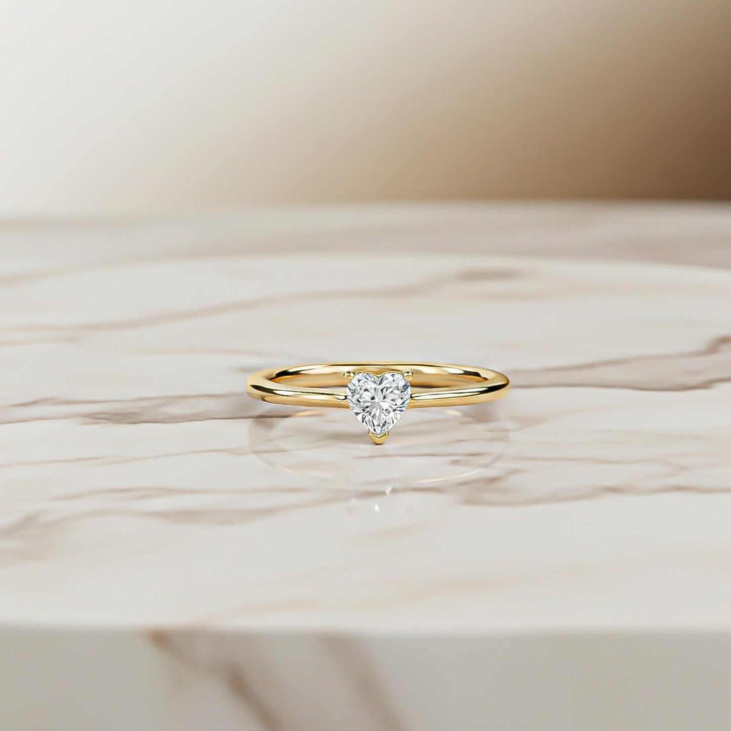 0.50Ctw Moissanite Blush Heart Minimalist Ring