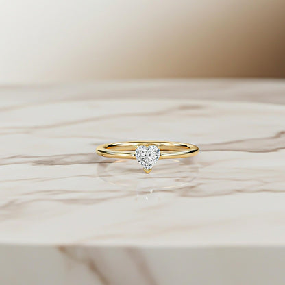 0.50Ctw Moissanite Blush Heart Minimalist Ring