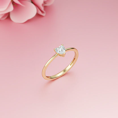 0.50Ctw Moissanite Blush Heart Minimalist Ring