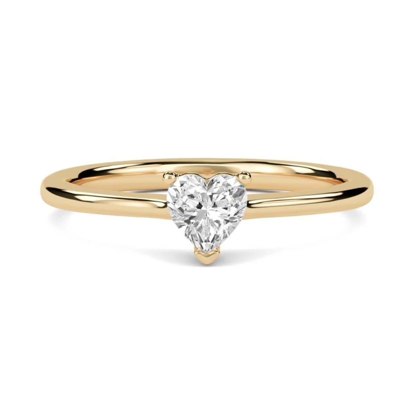 0.50Ctw Moissanite Blush Heart Minimalist Ring